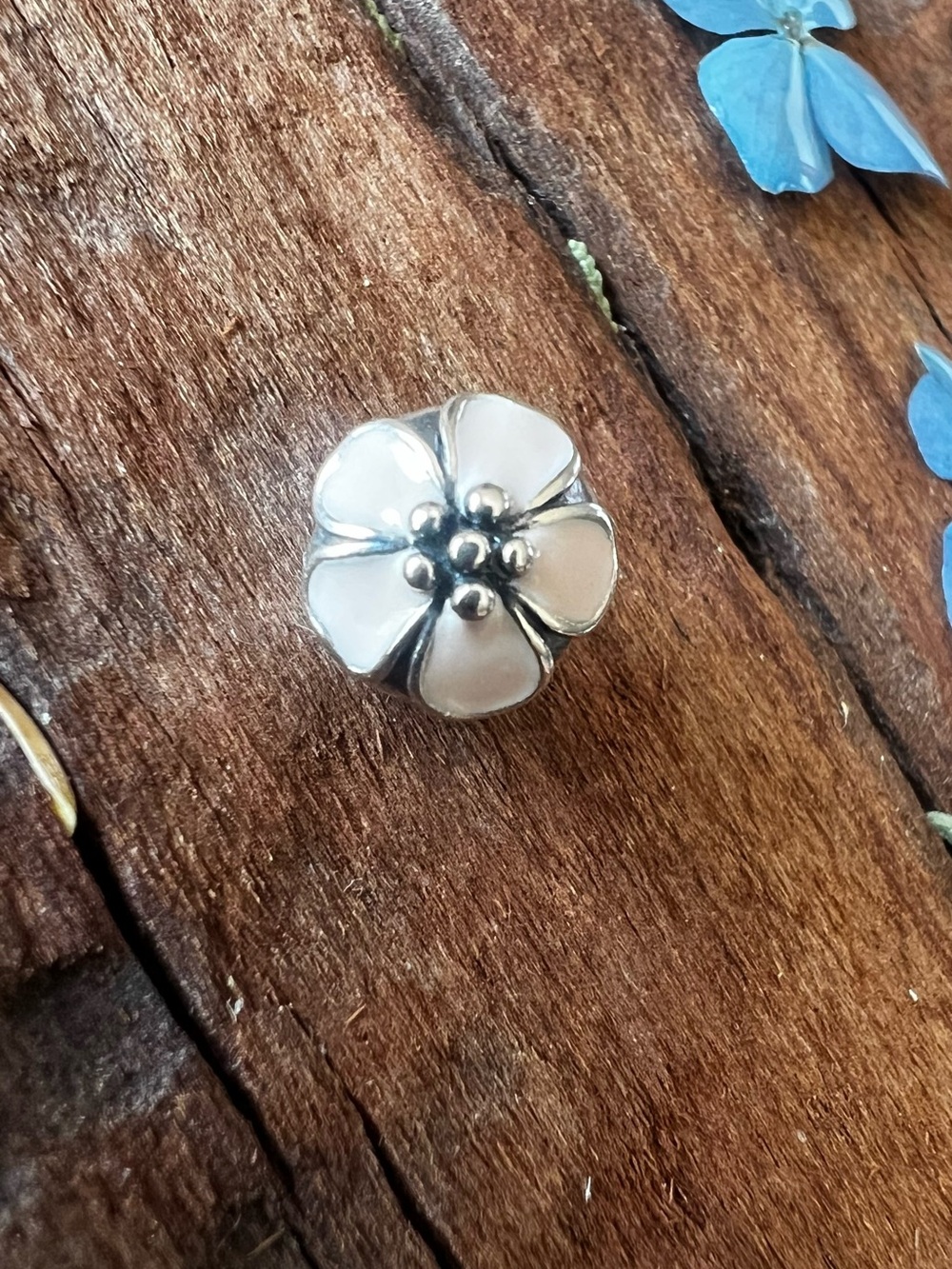 Authentic Pandora Charm Cherry Blossom Clip Floral Flower Creamy Pink Enamel